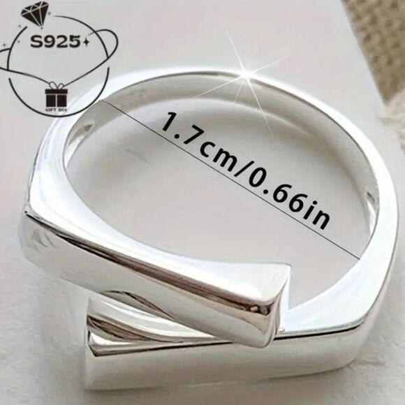 Bold Statement 925 Silver Women's Open Ring - Picture 6 of 6